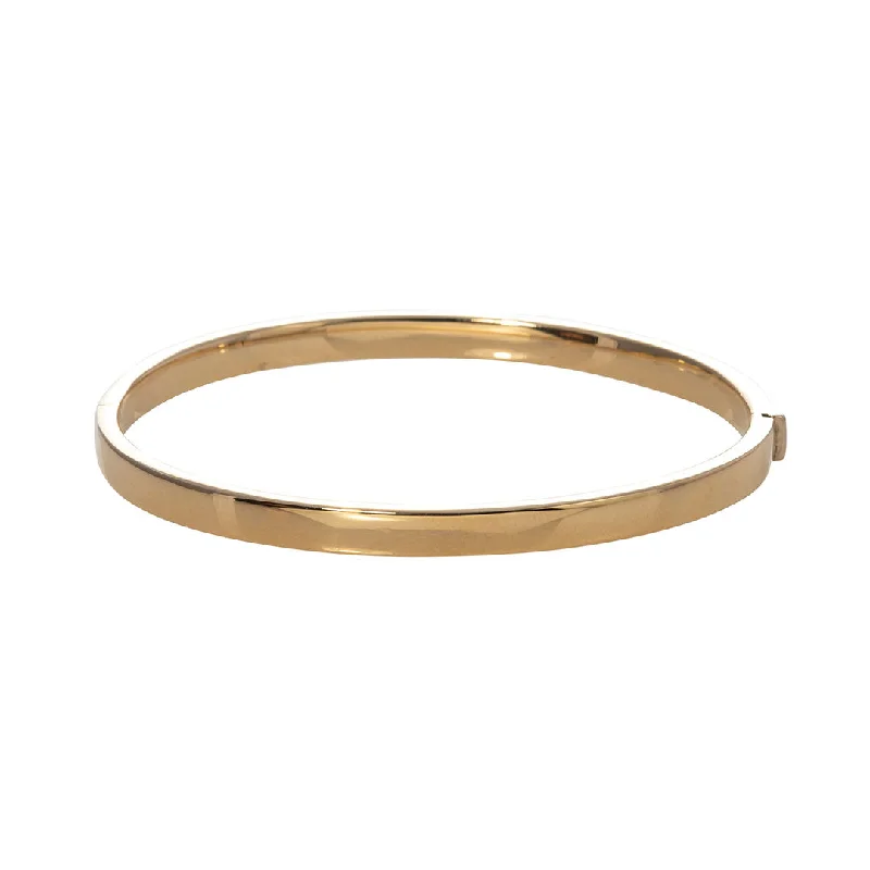 Delicate Crystal Jewelry For Sophisticated Charm 14K Yellow Gold Polished Flat 5mm Bangle